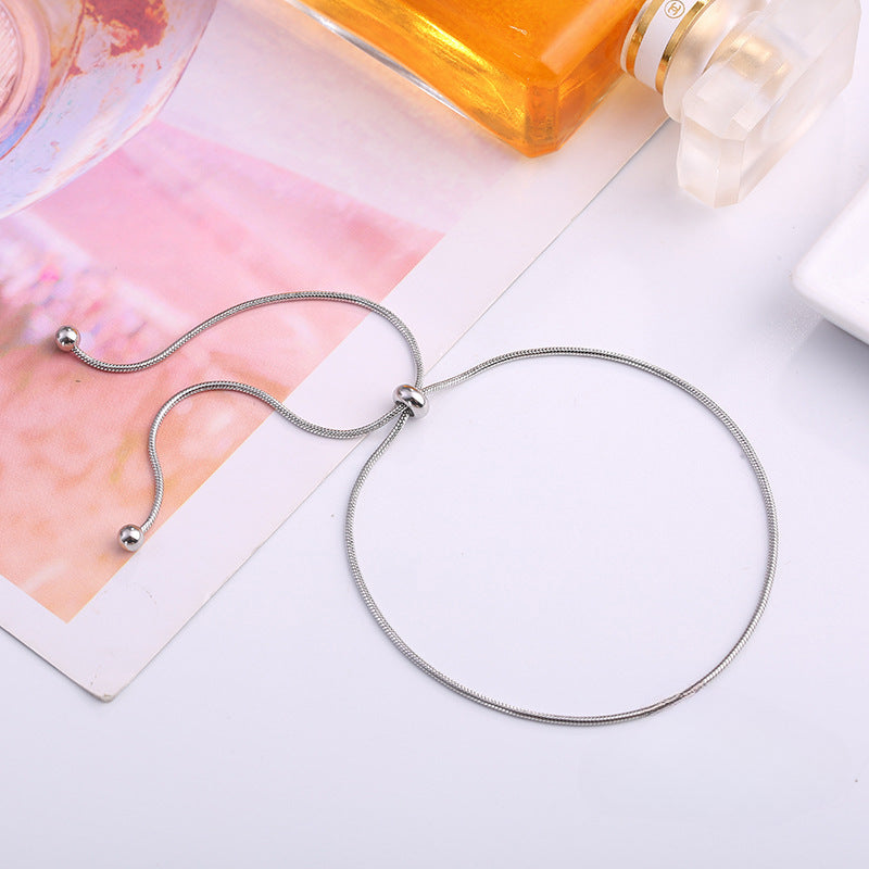 Wholesale 18K Gold Snake Bone Simple Ins Forest Style Adjustable Length Non-fading Bracelet